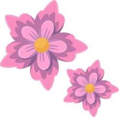 Spring Flower Flat Sticker Design