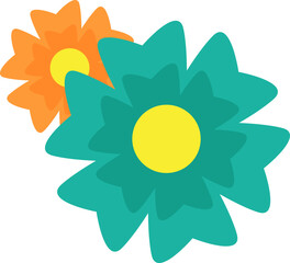 Spring Flower Flat Sticker Design