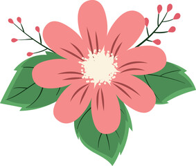 Spring Flower Flat Sticker Design