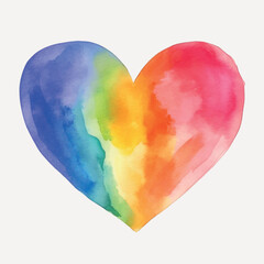 Colorful watercolor heart illustration