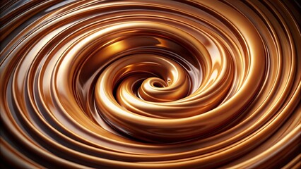 Abstract rotating coffee and chocolate swirl liquid cream background texture with a motion blur effect