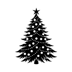 Christmas tree silhouette vector, christmas tree Vector