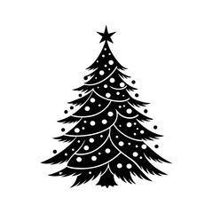 Christmas tree silhouette vector, christmas tree Vector