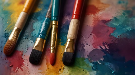 Obraz premium Transparent Background PNGcolorful palette with paint.generative.ai
