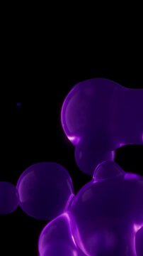 Elegant Vertical Calm Posh Purple Lava Lamp Meta Ball Animation Background