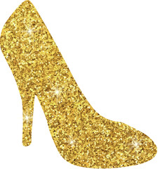 Fototapeta premium Women's glitter shoe on transparent background