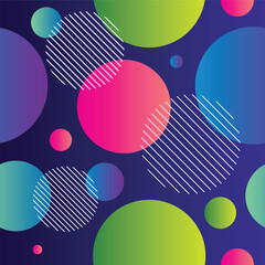 seamless pattern circle ornament with gradient color 01