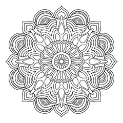  mandala design, clean line art, white background