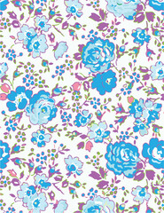 Big flowers pattern, upscale floral pattern. graphical textures floral, trendy colors pattern,Monochrome, flowers background with leaves. vector illustration