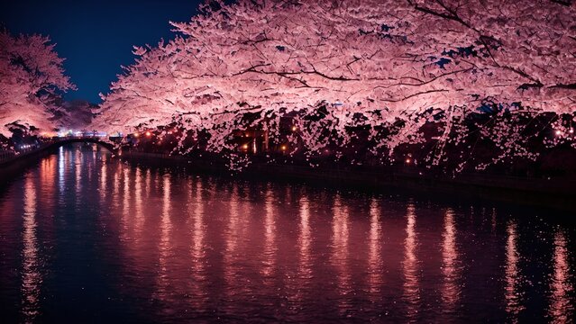 夜桜並木 Images – Browse 14 Stock Photos, Vectors, and Video