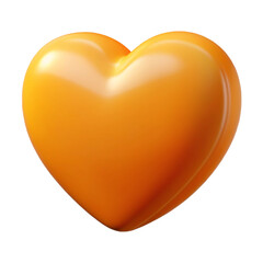 Fototapeta premium Orange Heart 3d cartoon style illustration