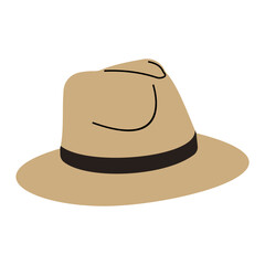 Panama Hat illustration suitable for completing designs related to the types of hats