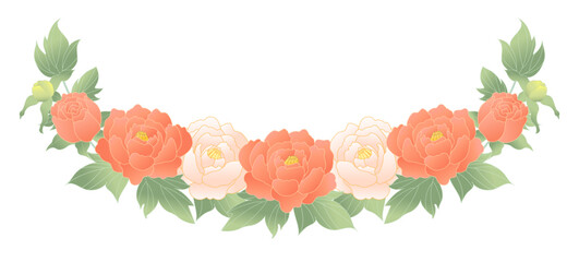 牡丹の花の手書きイラスト