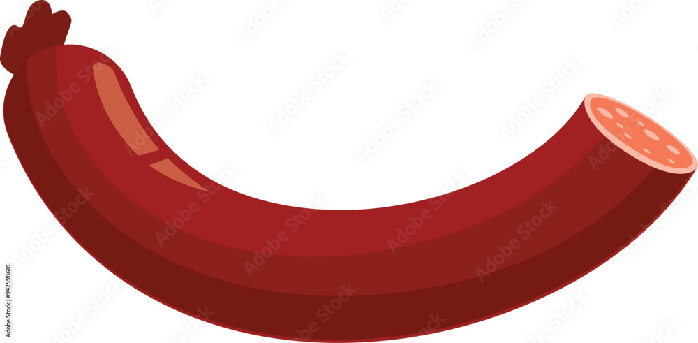 Poster this is a curved sausage showing a sliced section