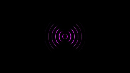 wifi icon magenta color 4k illustration. abstract beautiful Wireless animation on black background 4k illustration. 