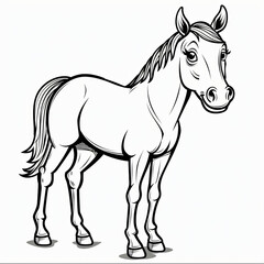 Obraz premium Horse children coloring book page