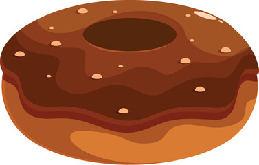 Sweet donut with chocolate icing and sprinkles, perfect for breakfast or a snack