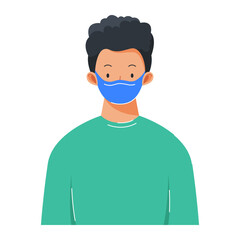 Men wearing mask Flat Illustration Perfect as a complement to design and illustration, particularly in the healthcare field