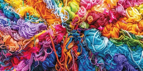 Colorful yarn background texture.