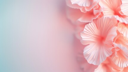 Fototapeta premium Delicate pastel blooms cascade softly against a serene background, evoking tranquility and elegance, perfect for themes of nature, beauty, and serenity.