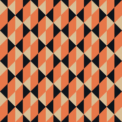 Fototapeta premium Abstract shape seamless vector pattern. Retro color style. Simple geometric graphic design background.