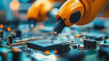 automatic robot for print circuit board (PCB)assembly machine during soldering