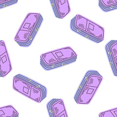 Vector flat style school and office supplies Illustration. School pencil case  seamless pattern. Back to School. School essential illustration.