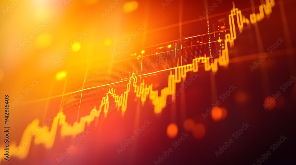Poster dynamic financial chart depicting trends and performance indicators for business analytics and inves