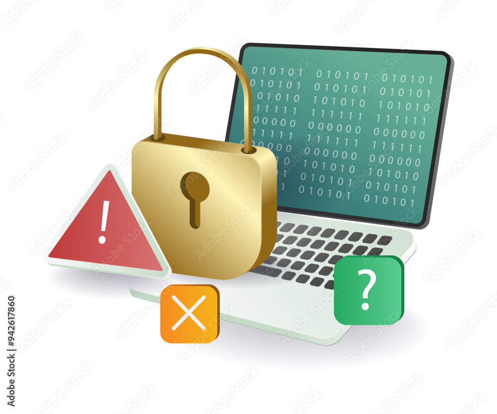 Poster alert regarding computer technology hackers