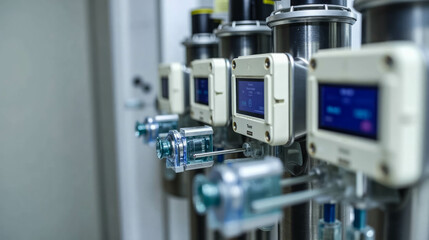 Advanced sensors and control units are displayed in a modern industrial setting, highlighting the intricate technology used for process monitoring and automation