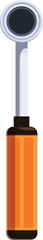 Cartoon style icon of a screwdriver with an orange handle, a tool used for fixing and repairing