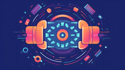 Fototapeta premium Cursor games illustration flat vector