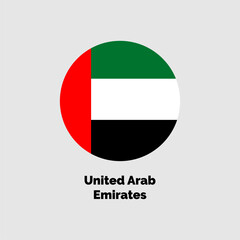 Obraz premium United Arab Emirates flag design vector illustration on a gray background for graphic and web design.