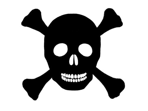 recommend clip art: 頭蓋骨と骨シルエット②