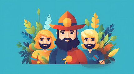 Naklejka premium Follower games Illustration Flat Vector