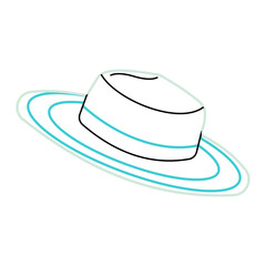 Straw Hat Line Art Illustration suitable for completing designs related to the types of hats