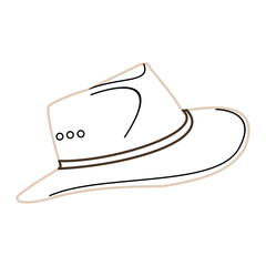 Cowboy Hat Line Art Illustration suitable for completing designs related to the types of hats