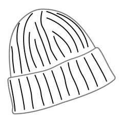 Beanie Hat Line Art Illustration suitable for completing designs related to the types of hats