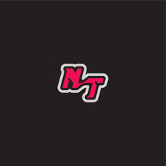 dynamic line monogram logo cool esport concept NT bold sporty gaming style letter