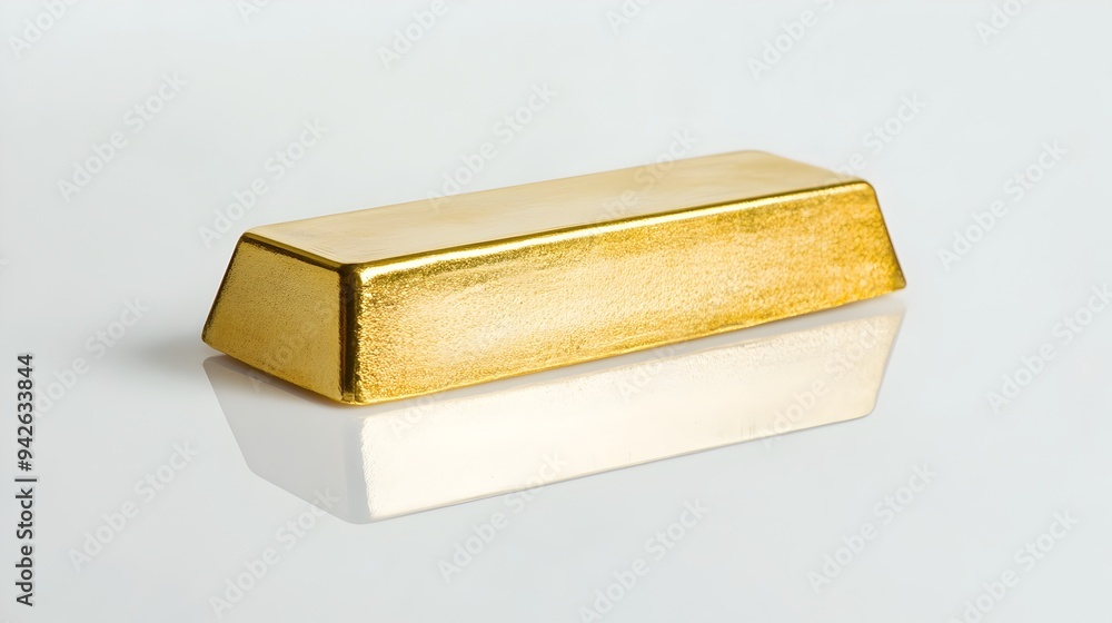 Poster captivating golden bar with a mesmerizing reflection on a smooth pristine surface creating a minimal