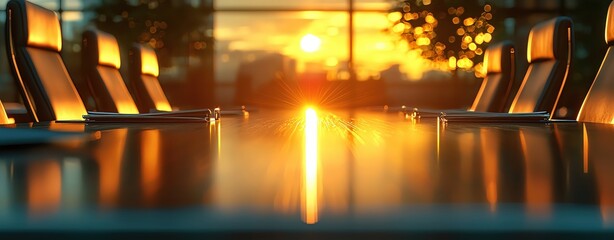 Astrological business advice, tarot theme with glowing elegant Executive Conference Table