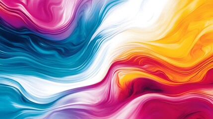 Vibrant Wavy Patterns and Fluid Shapes Abstract Art - Colorful Wallpaper Design for Dynamic Creative Projects