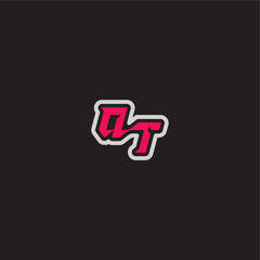 dynamic line monogram logo cool esport concept QT bold sporty gaming style letter