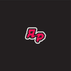 dynamic line monogram logo cool esport concept RP bold sporty gaming style letter