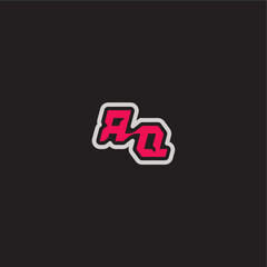 dynamic line monogram logo cool esport concept RQ bold sporty gaming style letter