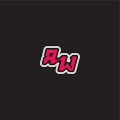 dynamic line monogram logo cool esport concept RW bold sporty gaming style letter