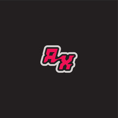 dynamic line monogram logo cool esport concept RX bold sporty gaming style letter