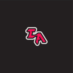 dynamic line monogram logo cool esport concept TA bold sporty gaming style letter