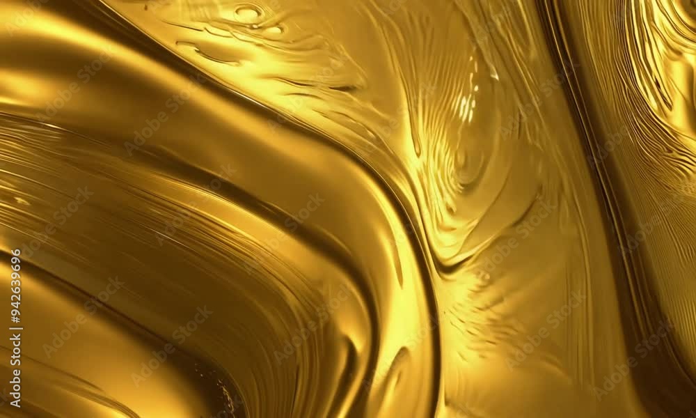 Poster captivating golden waves flowing gracefully across a textured surface, shimmering under soft light i