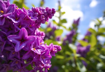 Obraz premium A close-up of delicate purple lilac flowers with soft focus background